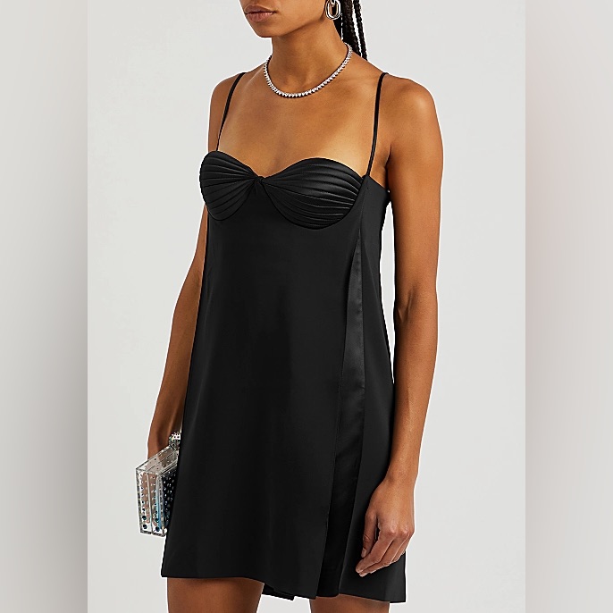 Bevza Seashell Cup Mini Black Dress Nwt